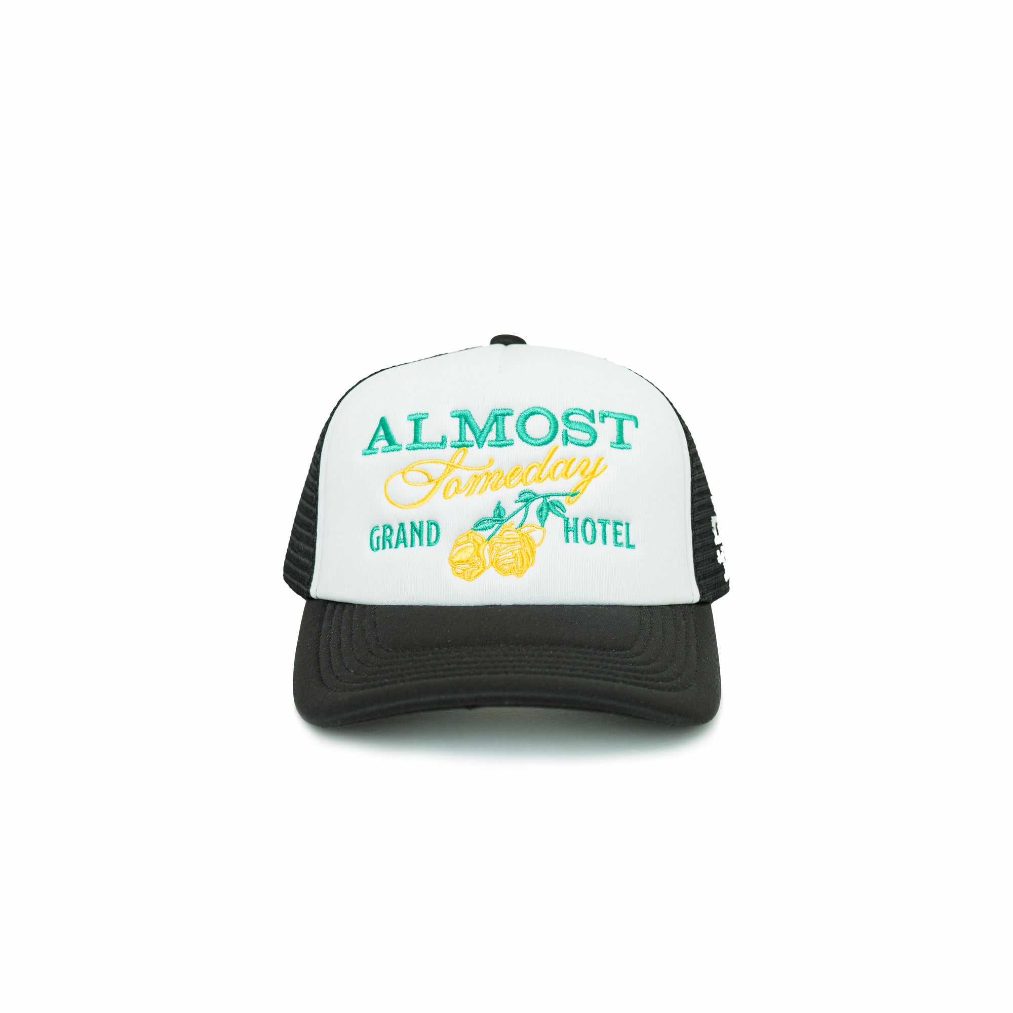 Grand Hotel Trucker Hat (Black/Teal)