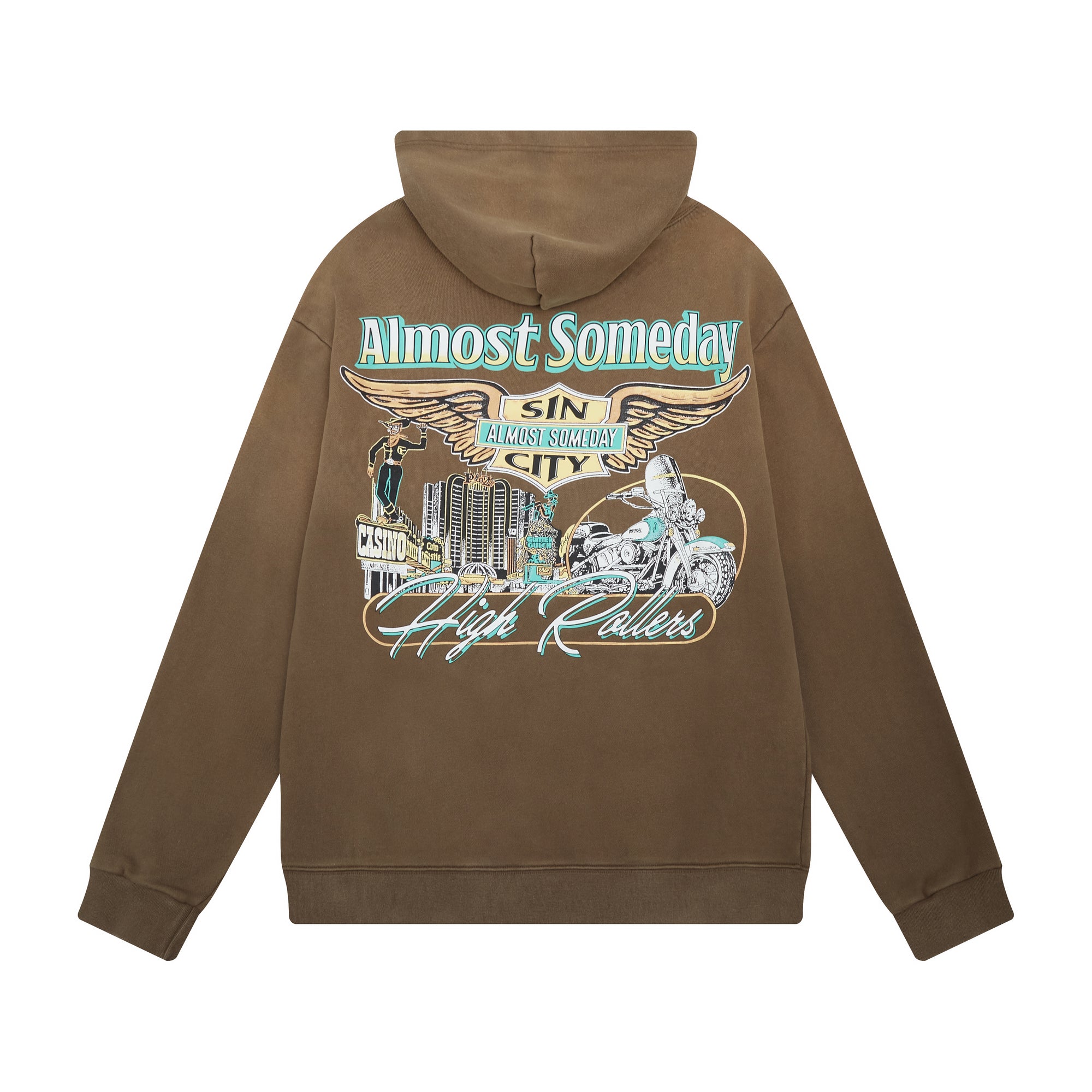 High Rollers Hoodie Sun Fade Wash (Brown)