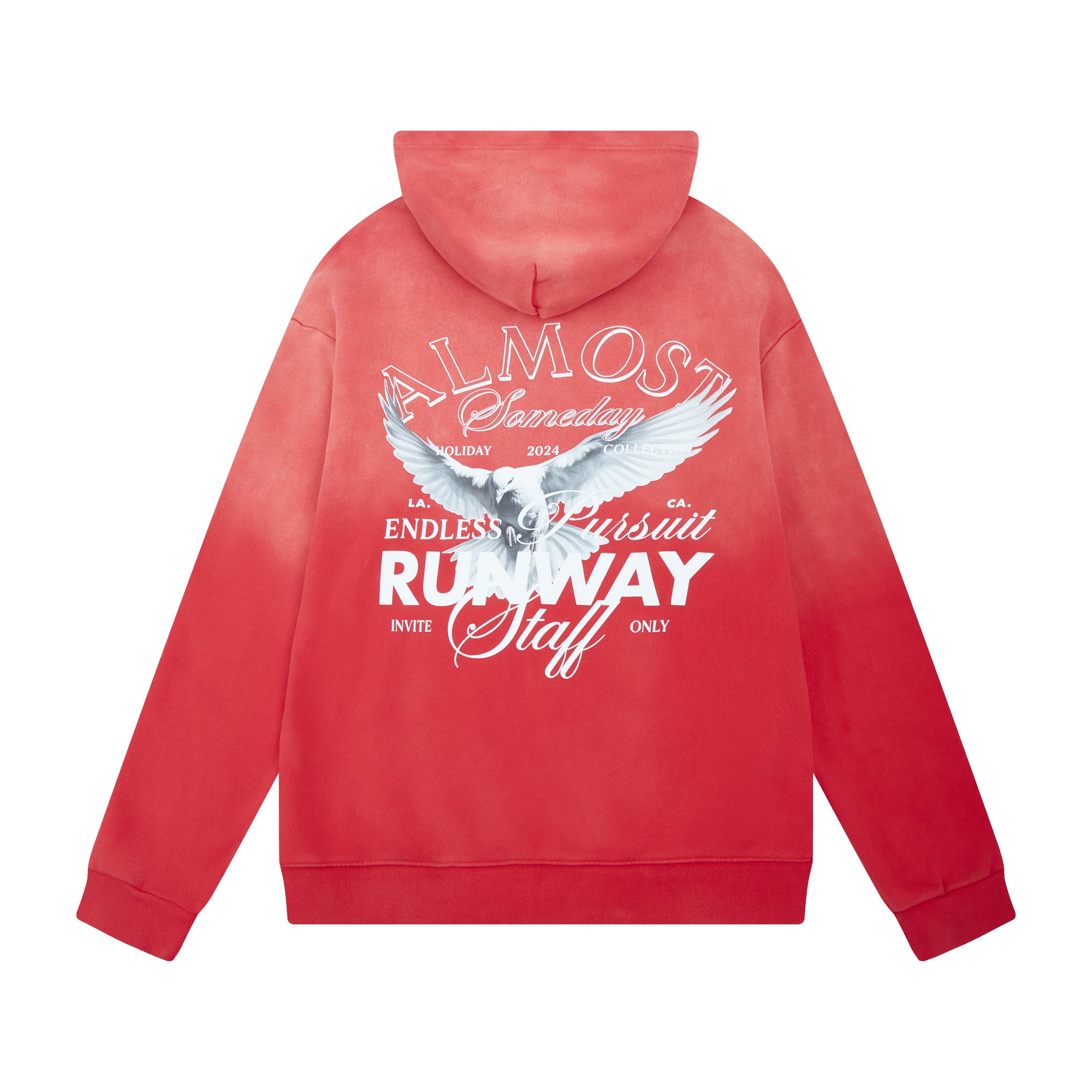 Runway ZipUp Hoodie Sun Fade Wash (Red)