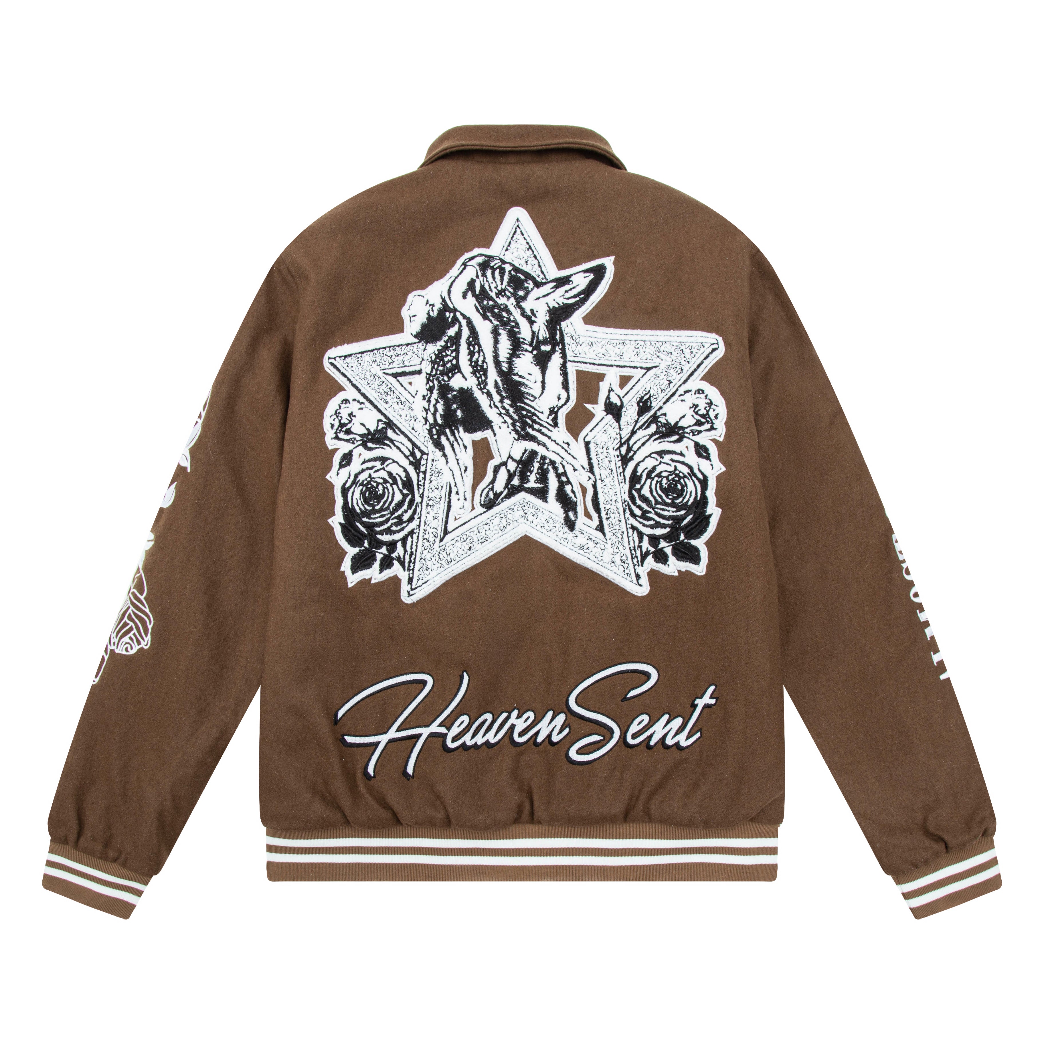 Heaven Sent - Varsity Jacket (Brown)