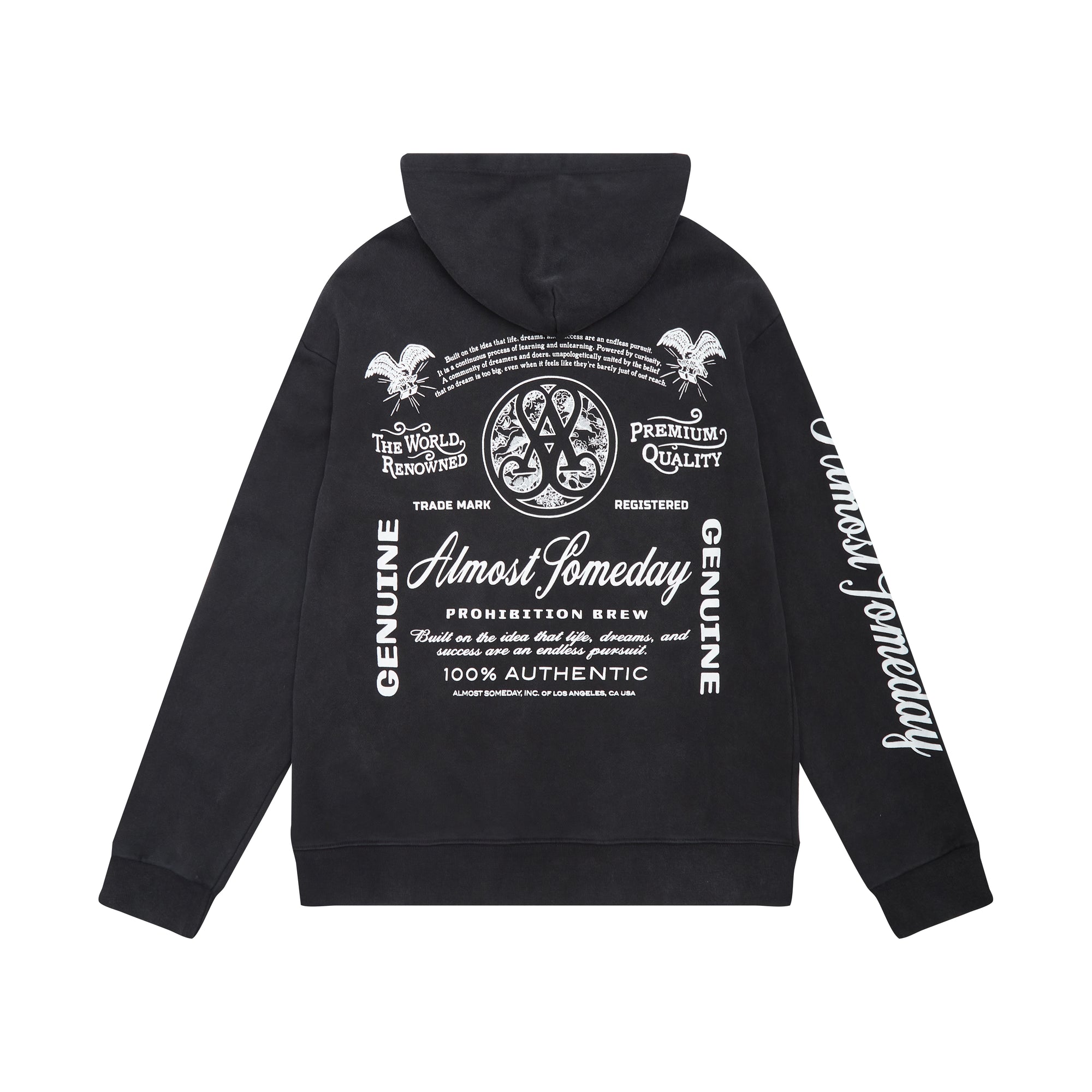 Prohibition Hoodie - Vintage Wash (Black)