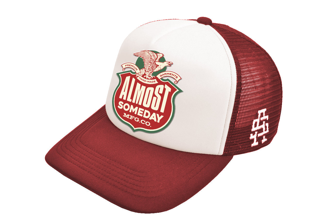 Label Trucker Hat (Burgundy)