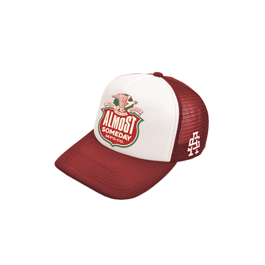 Label Trucker Hat (Burgundy)